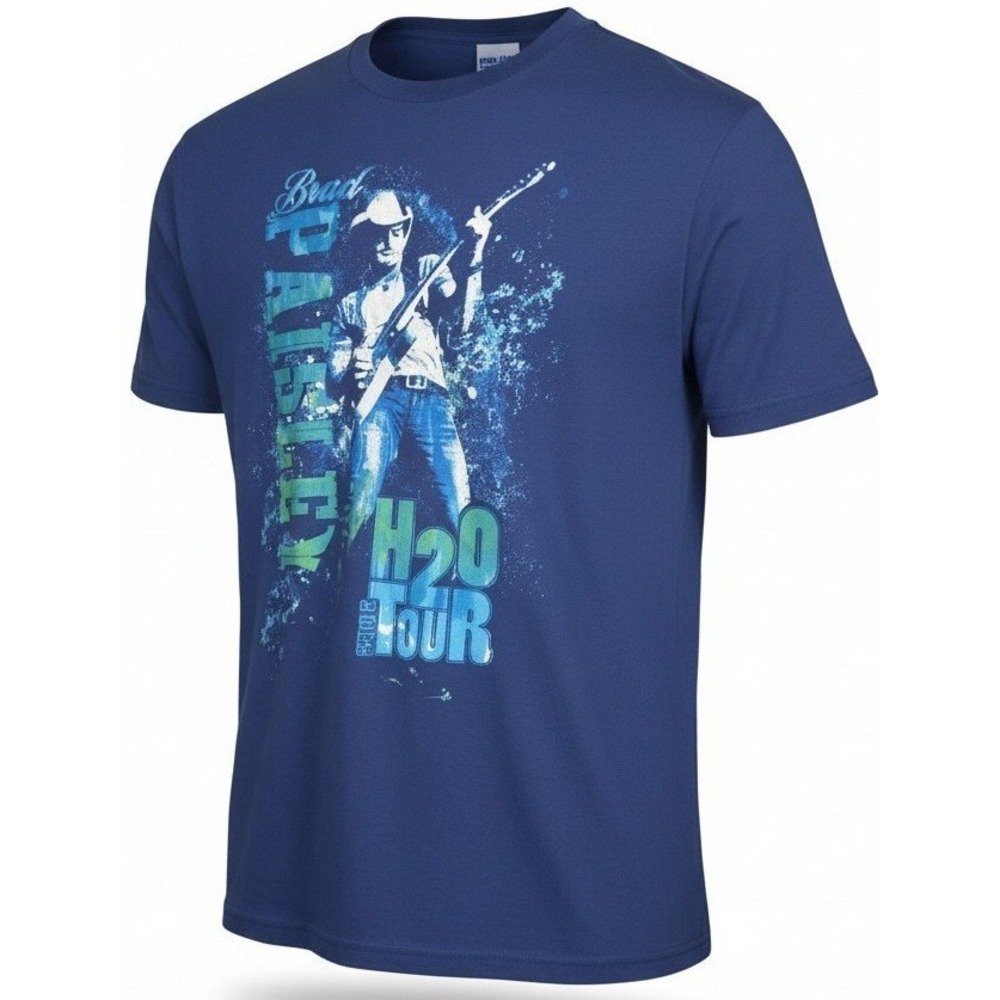 Brad Paisley H2O World Tour 2010 Concert T-Shirt Mens Large Country Music Blue